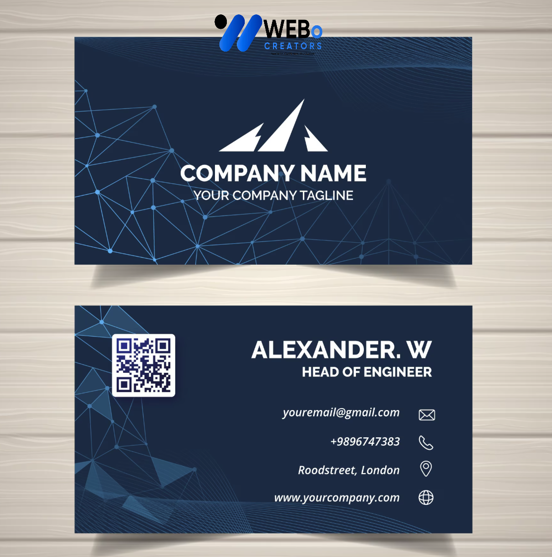 Elegant Professional Business card design with golden stripes Agency in San Francisco